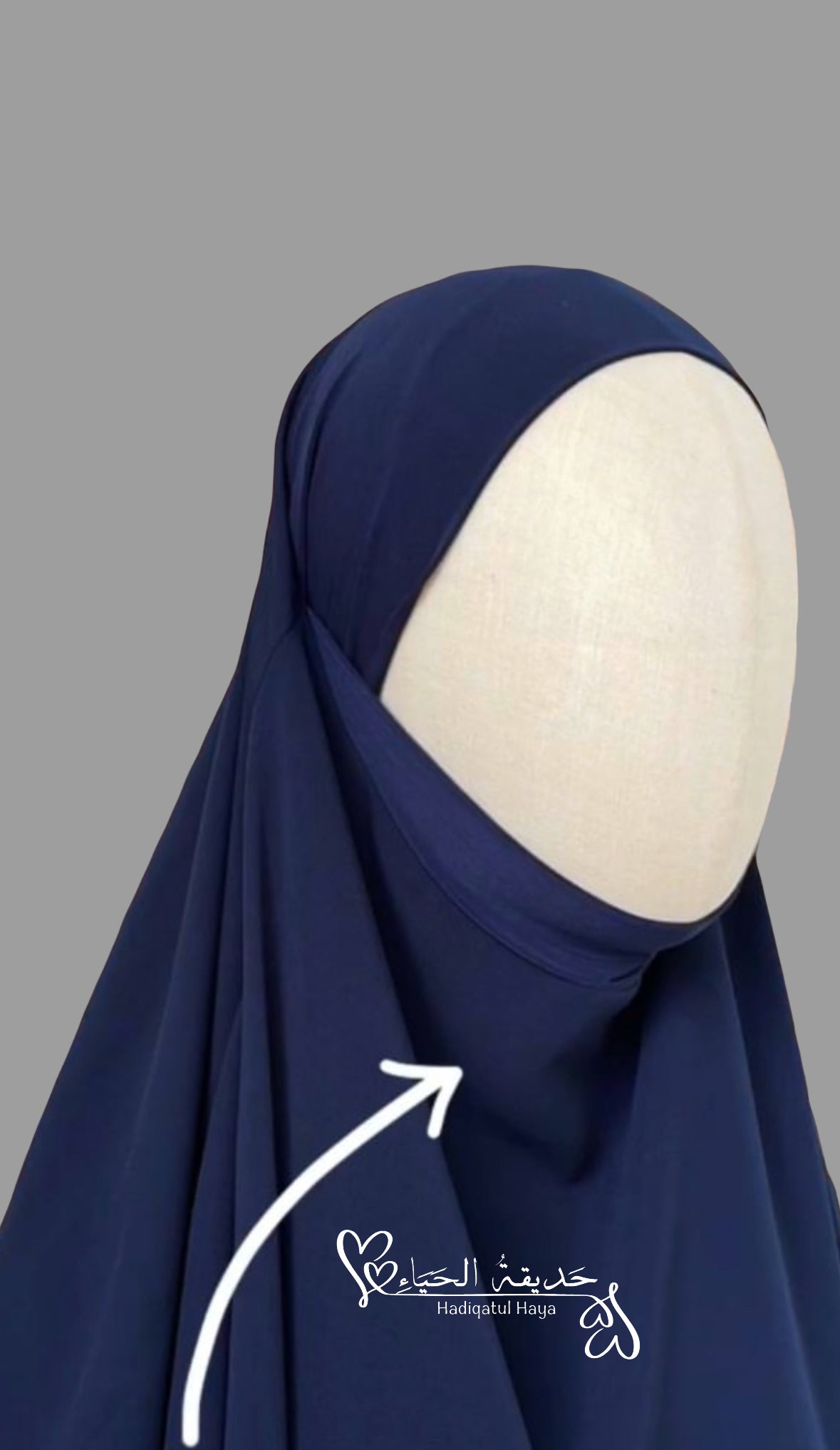 XXL Khimar Asiya- dehnbar am Kopf und Kinn